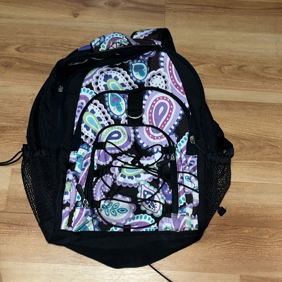 Pottery Barn Teen Black and Purple Paisley Backpack - Picture 2 of 9